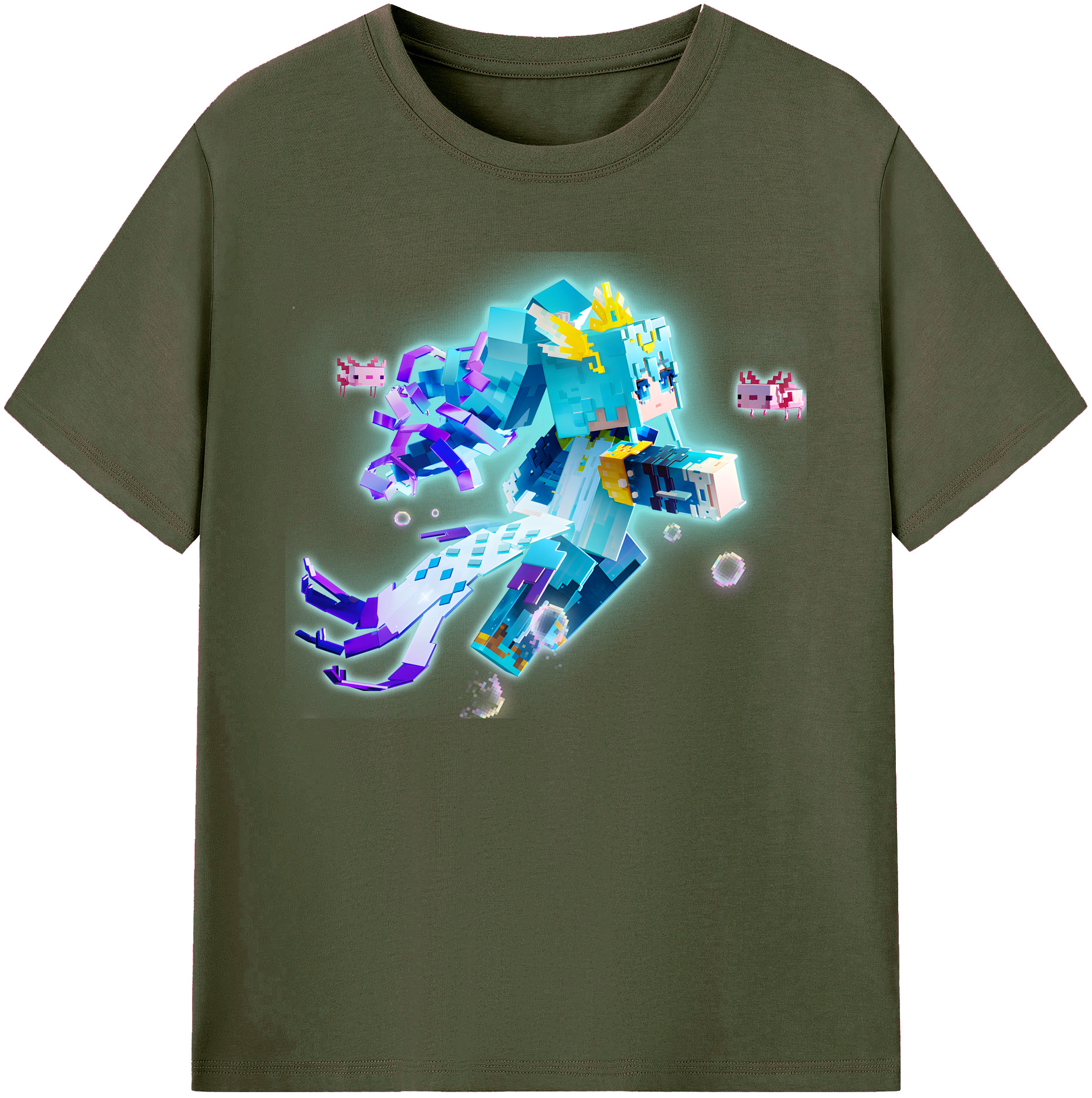 （画像用） マインクラフト ブロックの世界 Minecraft MC Block world 綿100％ メンズ半袖Tシャツ｜肌触りやわらか＆通気性